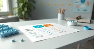 Tabela colorida comparando PrEP diária e PrEP sob demanda com comprimidos ao lado