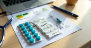 Mesa com opções de PrEP organizadas em destaque